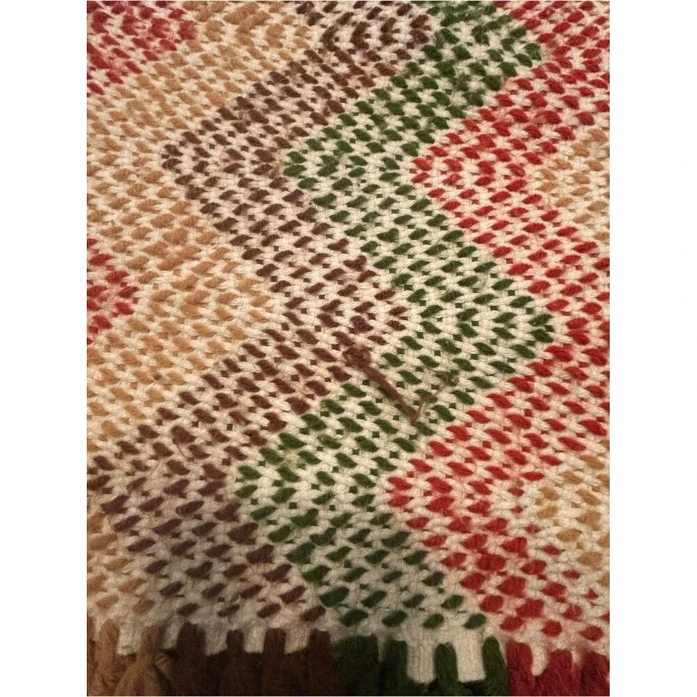 Vintage Handmade Chevron Throw Blanket